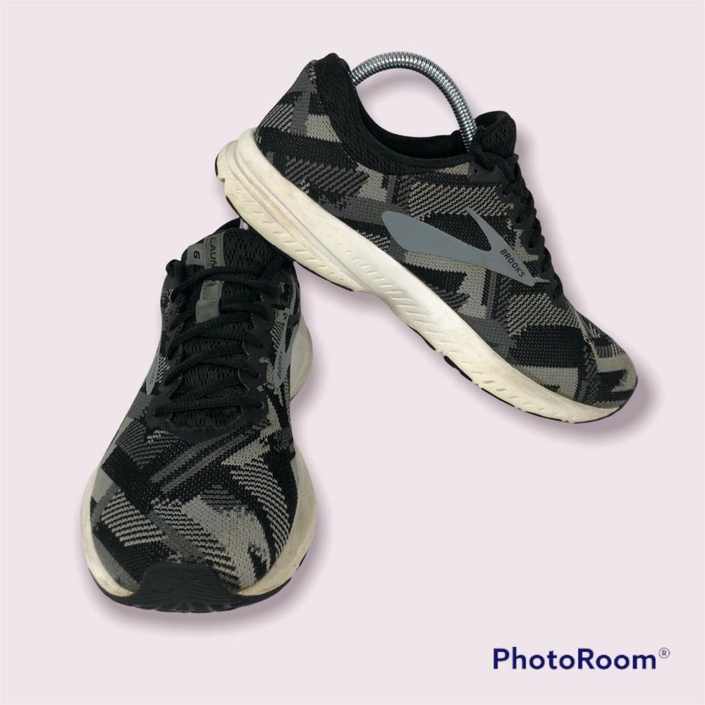 Brooks Launch 6 Women's Size 9.5 B Black Gray White Running Shoes 1202851b060